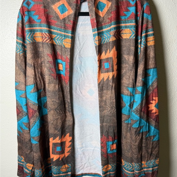 Colorful Geometric Patterned Cardigan - Picture 6 of 6